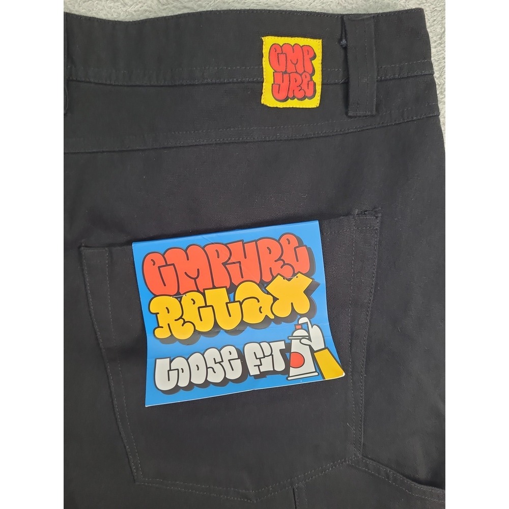 Empyre Relaxed Loose Fit Carpenter Pants Black Monogram Double Knee Mens 40